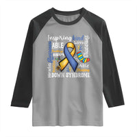 Down Syndrome Awareness Raglan Shirt Rock Your Socks Different Not Less