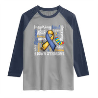 Down Syndrome Awareness Raglan Shirt Rock Your Socks Different Not Less