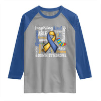 Down Syndrome Awareness Raglan Shirt Rock Your Socks Different Not Less