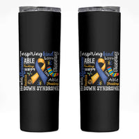 Down Syndrome Awareness Skinny Tumbler Rock Your Socks Different Not Less