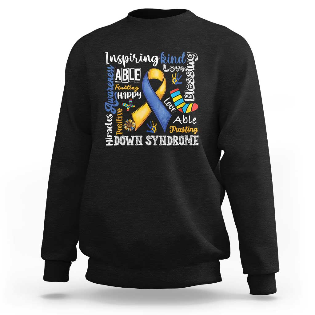 Down Syndrome Awareness Sweatshirt Rock Your Socks Different Not Less