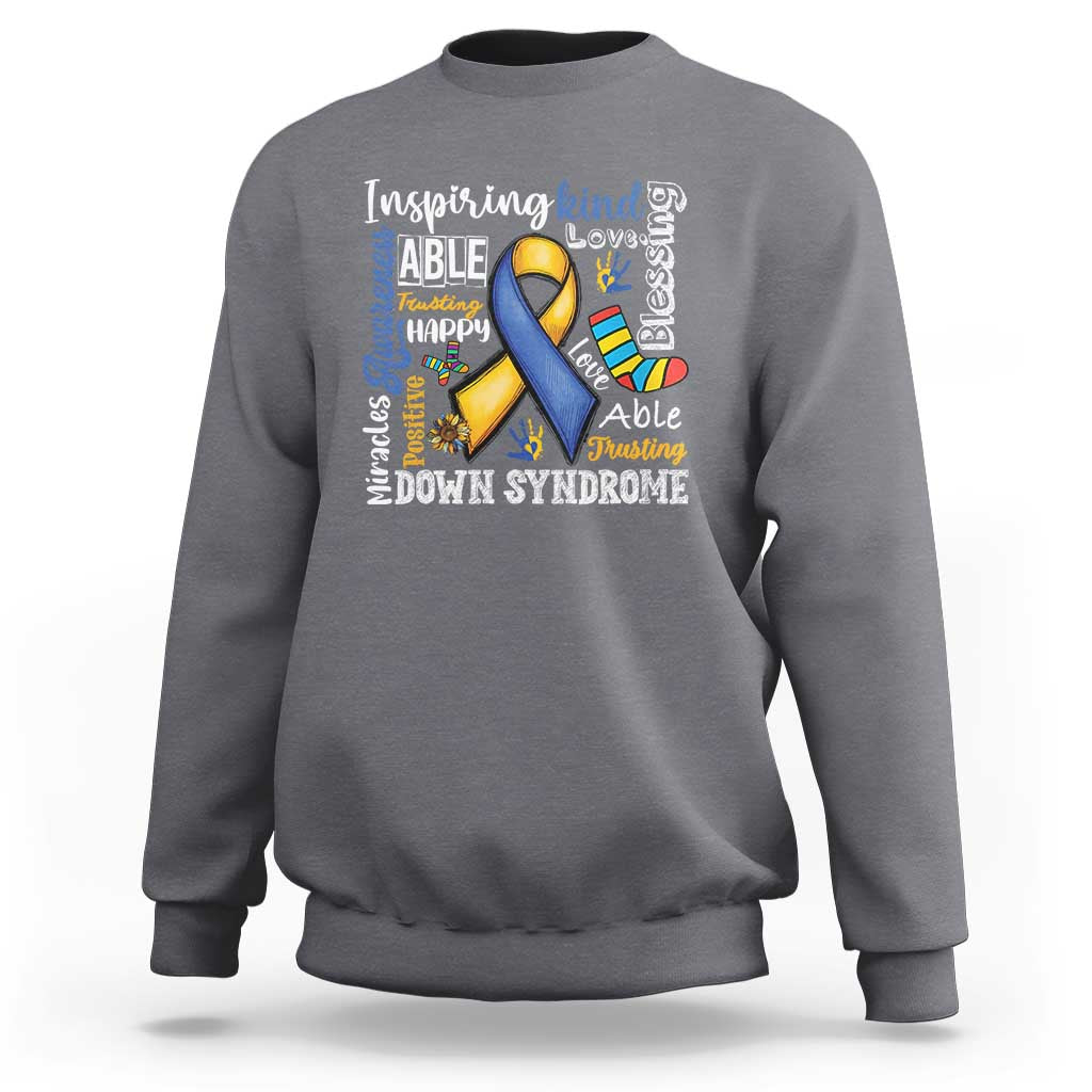 Down Syndrome Awareness Sweatshirt Rock Your Socks Different Not Less
