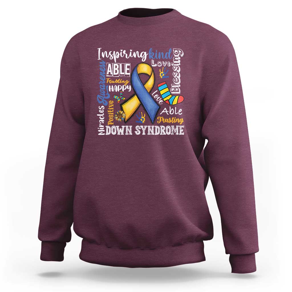 Down Syndrome Awareness Sweatshirt Rock Your Socks Different Not Less