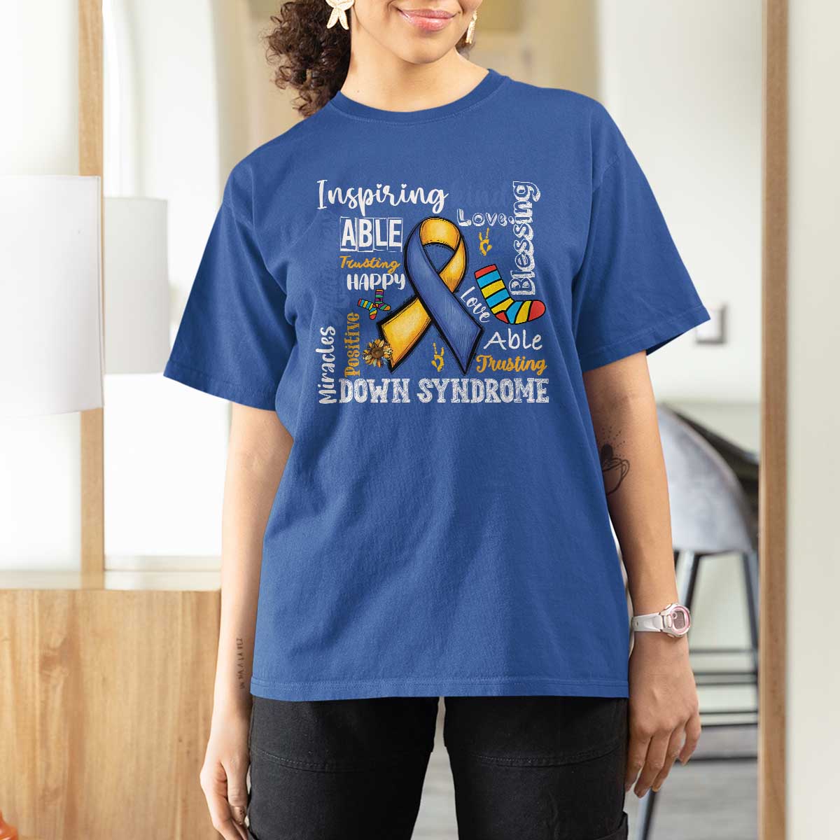 Down Syndrome Awareness T Shirt For Women Rock Your Socks Different Not Less