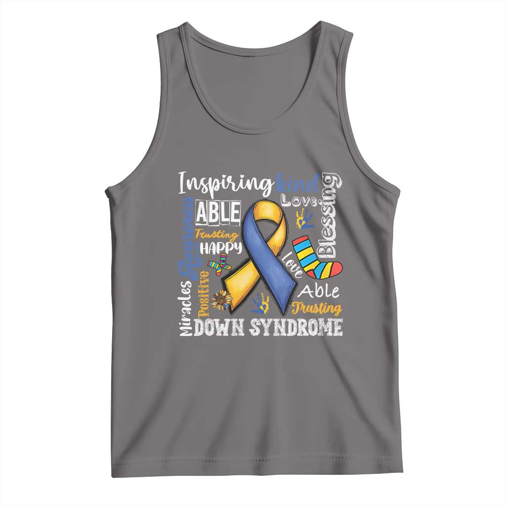 Down Syndrome Awareness Tank Top Rock Your Socks Different Not Less
