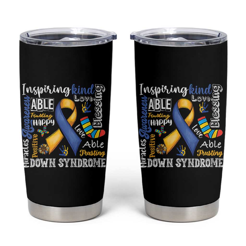 Down Syndrome Awareness Tumbler Cup Rock Your Socks Different Not Less