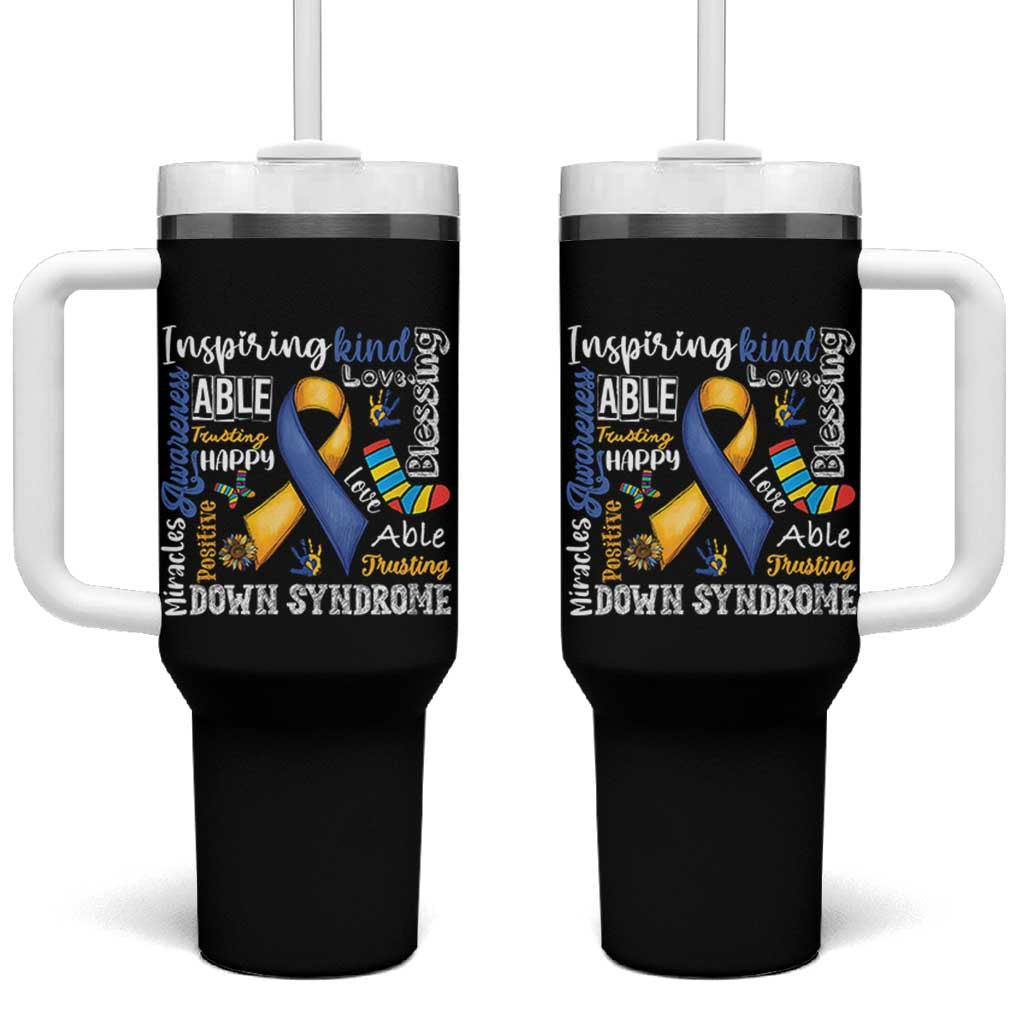 Down Syndrome Awareness Tumbler With Handle Rock Your Socks Different Not Less