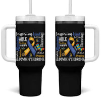 Down Syndrome Awareness Tumbler With Handle Rock Your Socks Different Not Less