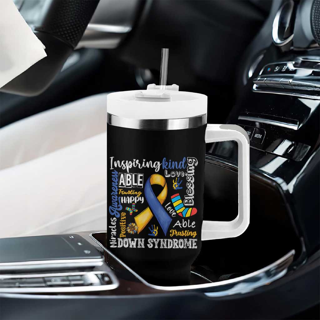 Down Syndrome Awareness Tumbler With Handle Rock Your Socks Different Not Less