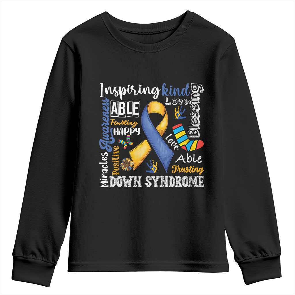 Down Syndrome Awareness Youth Sweatshirt Rock Your Socks Different Not Less