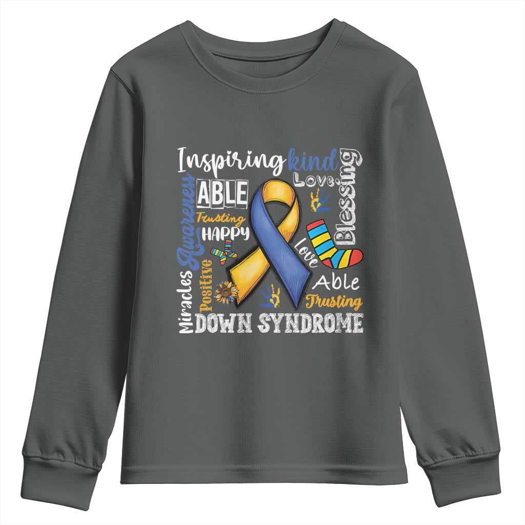 Down Syndrome Awareness Youth Sweatshirt Rock Your Socks Different Not Less