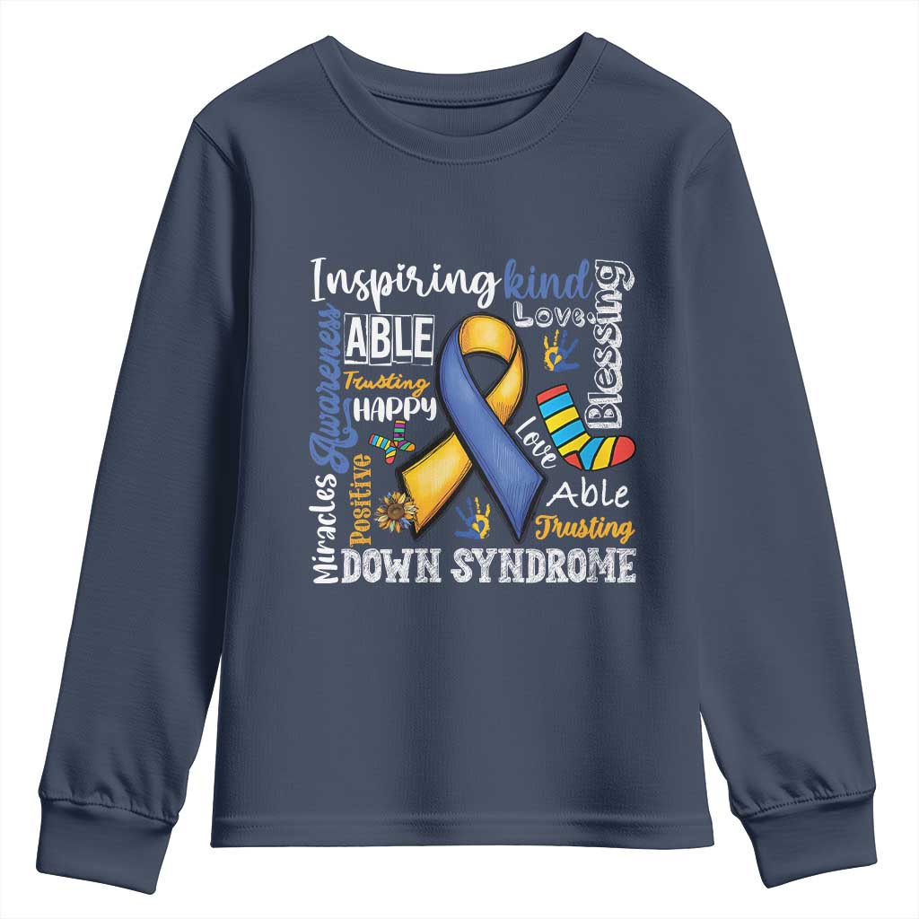 Down Syndrome Awareness Youth Sweatshirt Rock Your Socks Different Not Less