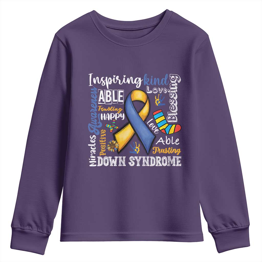 Down Syndrome Awareness Youth Sweatshirt Rock Your Socks Different Not Less