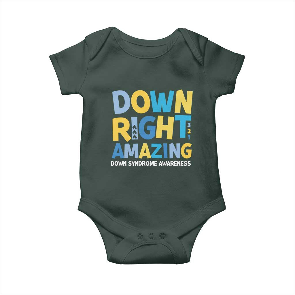 World Down Syndrome Day Baby Onesie 321 Awareness Support Down Right Amazing Three Arrows