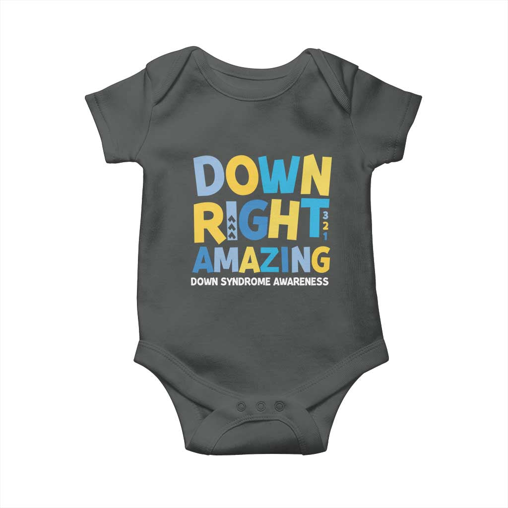 World Down Syndrome Day Baby Onesie 321 Awareness Support Down Right Amazing Three Arrows