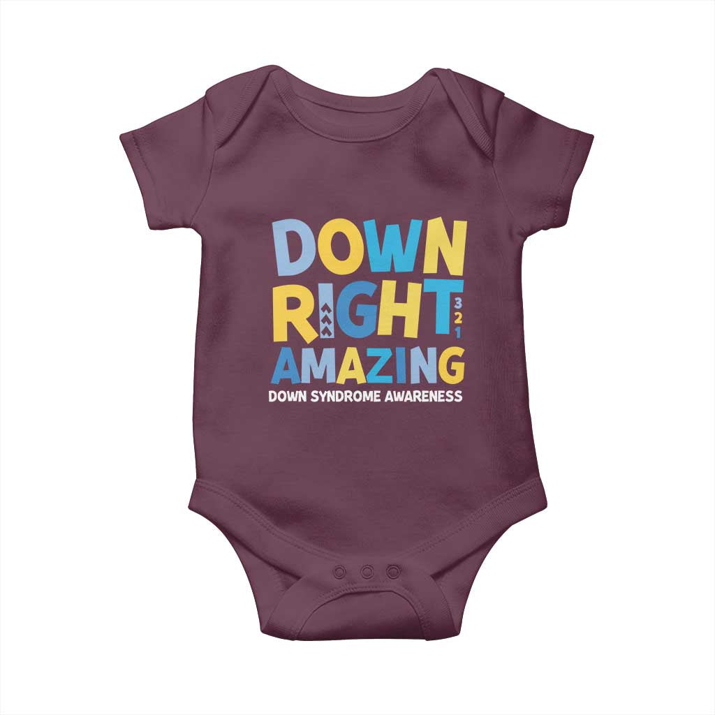 World Down Syndrome Day Baby Onesie 321 Awareness Support Down Right Amazing Three Arrows