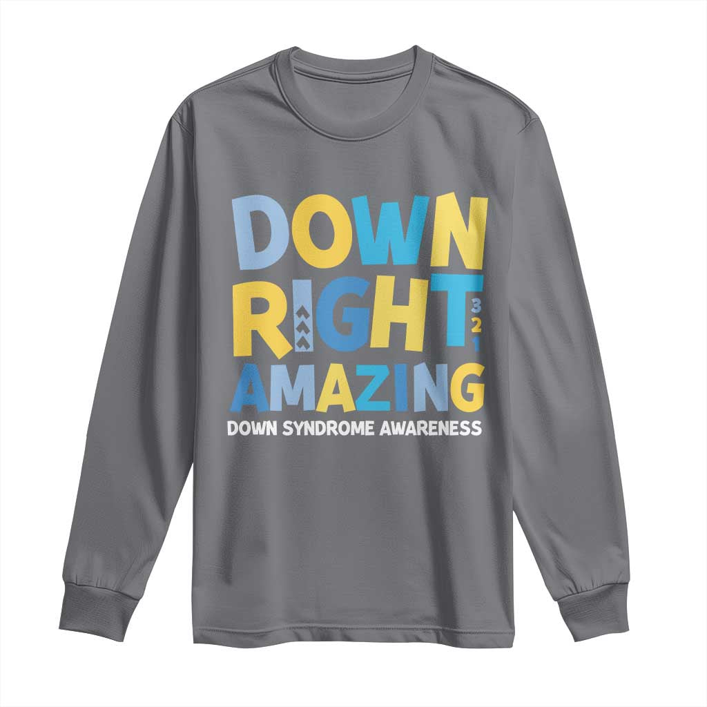 World Down Syndrome Day Long Sleeve Shirt 321 Awareness Support Down Right Amazing Three Arrows