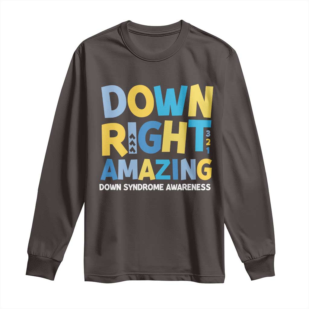 World Down Syndrome Day Long Sleeve Shirt 321 Awareness Support Down Right Amazing Three Arrows