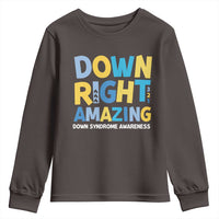 World Down Syndrome Day Youth Sweatshirt 321 Awareness Support Down Right Amazing Three Arrows