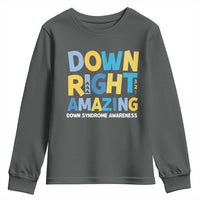 World Down Syndrome Day Youth Sweatshirt 321 Awareness Support Down Right Amazing Three Arrows