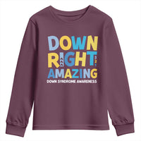 World Down Syndrome Day Youth Sweatshirt 321 Awareness Support Down Right Amazing Three Arrows