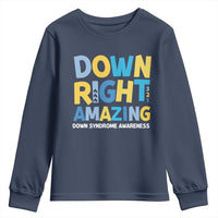 World Down Syndrome Day Youth Sweatshirt 321 Awareness Support Down Right Amazing Three Arrows