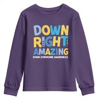 World Down Syndrome Day Youth Sweatshirt 321 Awareness Support Down Right Amazing Three Arrows