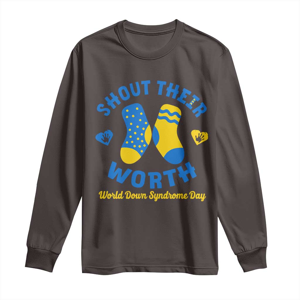 World Down Syndrome Day Long Sleeve Shirt 321 Awareness Support Shout Their Worth
