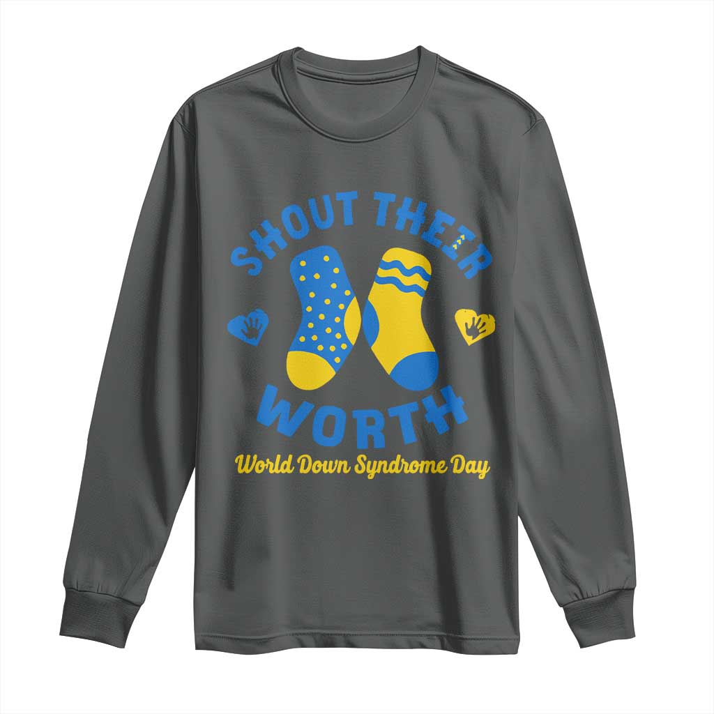 World Down Syndrome Day Long Sleeve Shirt 321 Awareness Support Shout Their Worth