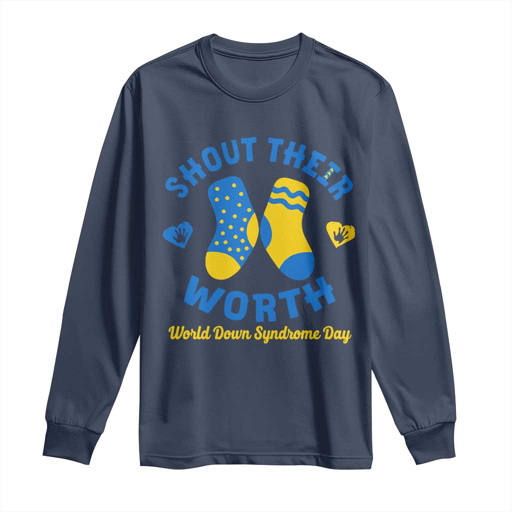 World Down Syndrome Day Long Sleeve Shirt 321 Awareness Support Shout Their Worth