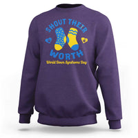 World Down Syndrome Day Sweatshirt 321 Awareness Support Shout Their Worth