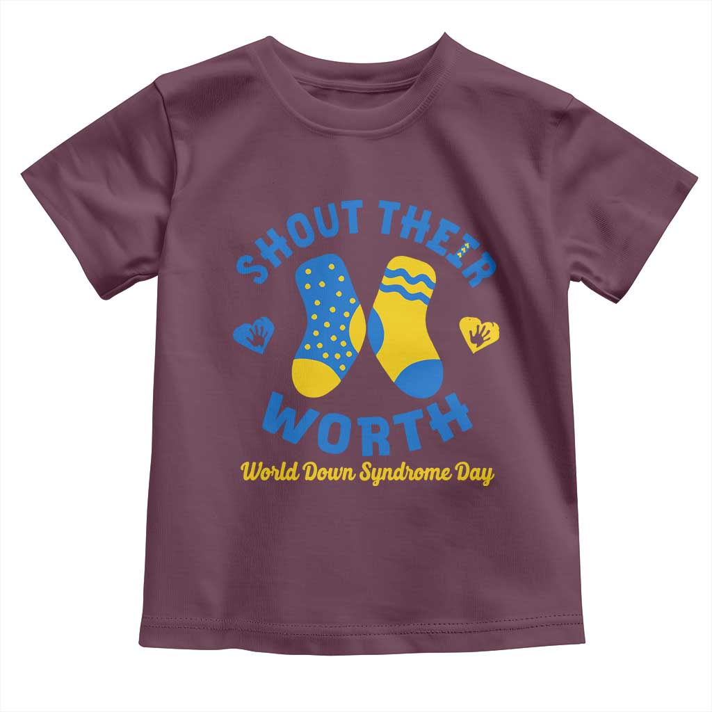 World Down Syndrome Day Toddler T Shirt 321 Awareness Support Shout Their Worth