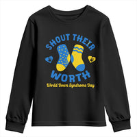 World Down Syndrome Day Youth Sweatshirt 321 Awareness Support Shout Their Worth