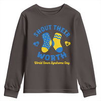 World Down Syndrome Day Youth Sweatshirt 321 Awareness Support Shout Their Worth