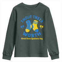 World Down Syndrome Day Youth Sweatshirt 321 Awareness Support Shout Their Worth