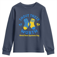 World Down Syndrome Day Youth Sweatshirt 321 Awareness Support Shout Their Worth