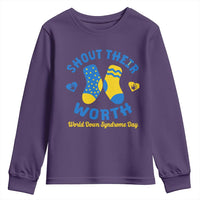 World Down Syndrome Day Youth Sweatshirt 321 Awareness Support Shout Their Worth