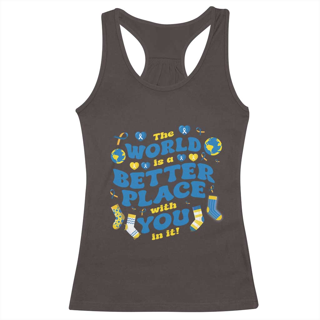 World Down Syndrome Day Racerback Tank Top 321 Awareness Support The World Is Better With You