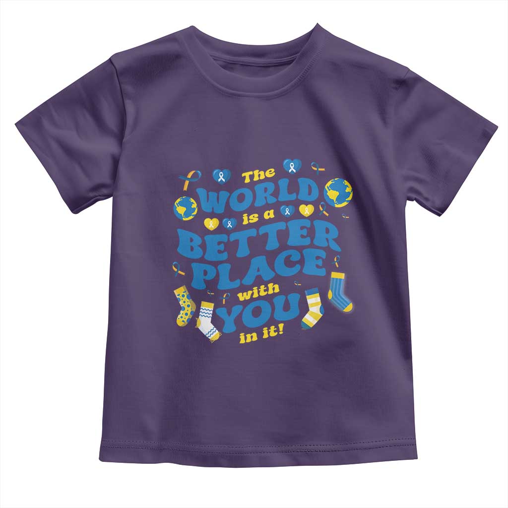 World Down Syndrome Day Toddler T Shirt 321 Awareness Support The World Is Better With You