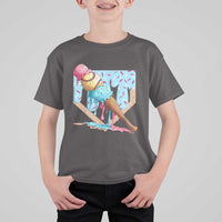 Baseball Ice Cream Dripping T Shirt For Kid Baseball Bat Home Plate Drip