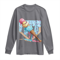 Baseball Ice Cream Dripping Long Sleeve Shirt Baseball Bat Home Plate Drip