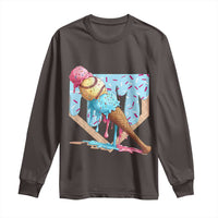 Baseball Ice Cream Dripping Long Sleeve Shirt Baseball Bat Home Plate Drip