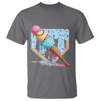 Baseball Ice Cream Dripping T Shirt Baseball Bat Home Plate Drip
