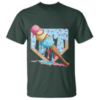 Baseball Ice Cream Dripping T Shirt Baseball Bat Home Plate Drip