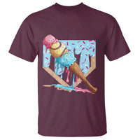 Baseball Ice Cream Dripping T Shirt Baseball Bat Home Plate Drip