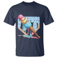 Baseball Ice Cream Dripping T Shirt Baseball Bat Home Plate Drip