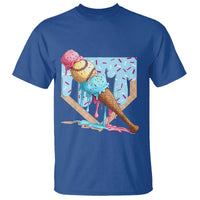 Baseball Ice Cream Dripping T Shirt Baseball Bat Home Plate Drip
