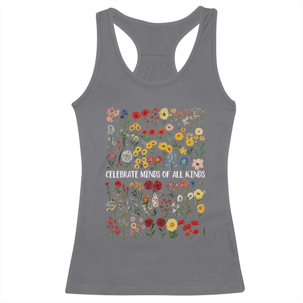 Autism Awareness Racerback Tank Top Neurodiversity Celebrate Minds of All Kinds
