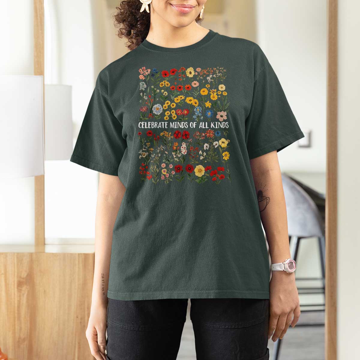 Autism Awareness T Shirt For Women Neurodiversity Celebrate Minds of All Kinds