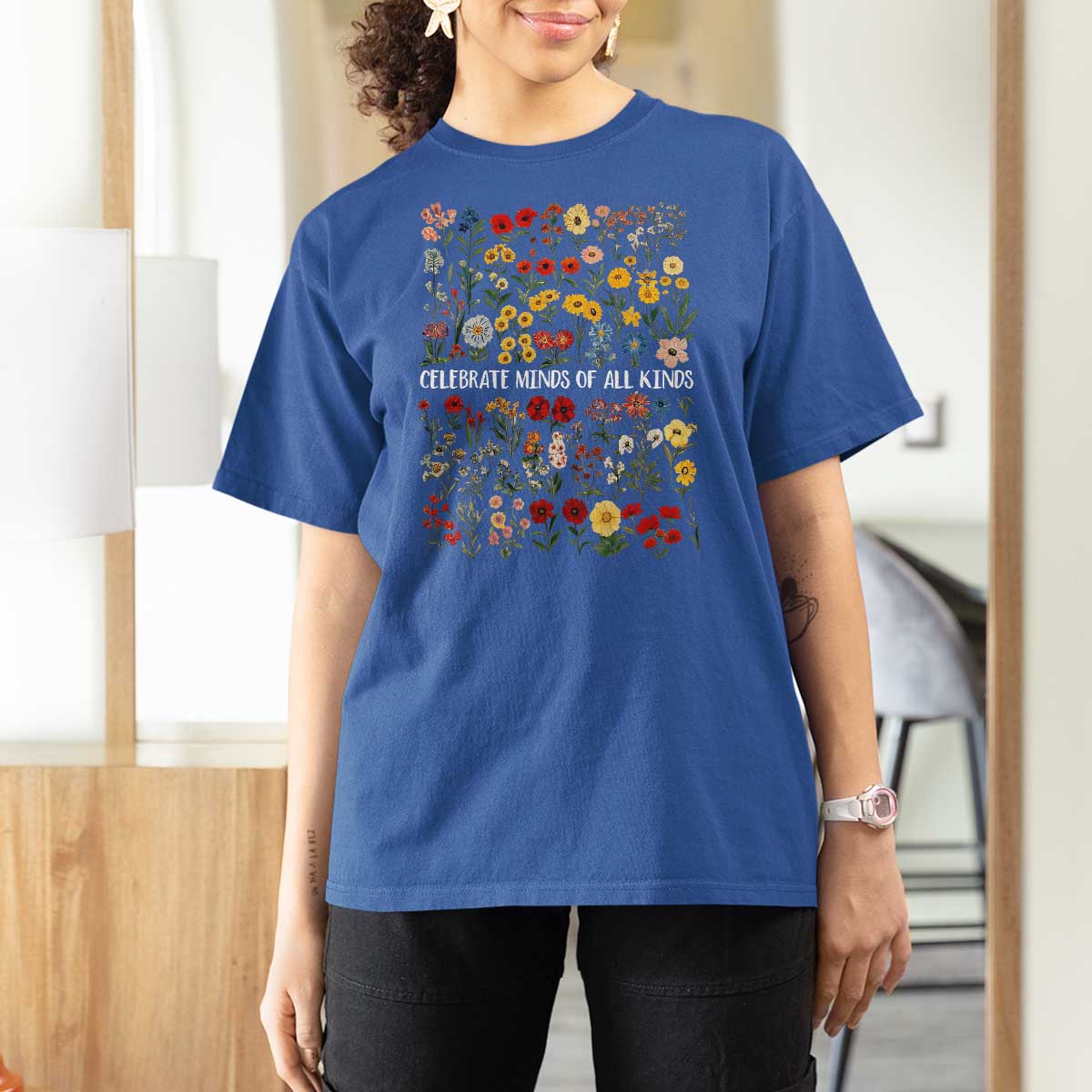 Autism Awareness T Shirt For Women Neurodiversity Celebrate Minds of All Kinds